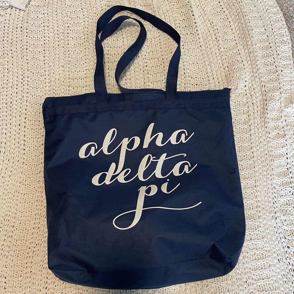Navy Alpha Delta Pi (ADPi) Tote Bag